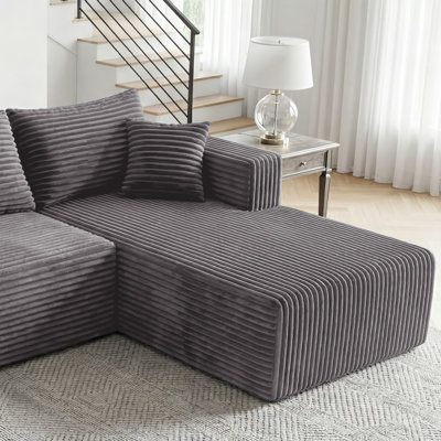 39.37" Wide Modular Sectional Corduroy Sofa, Modern Deep Seat Convertible Sleeper Sofa Bed,upholstered Couches For Living Room