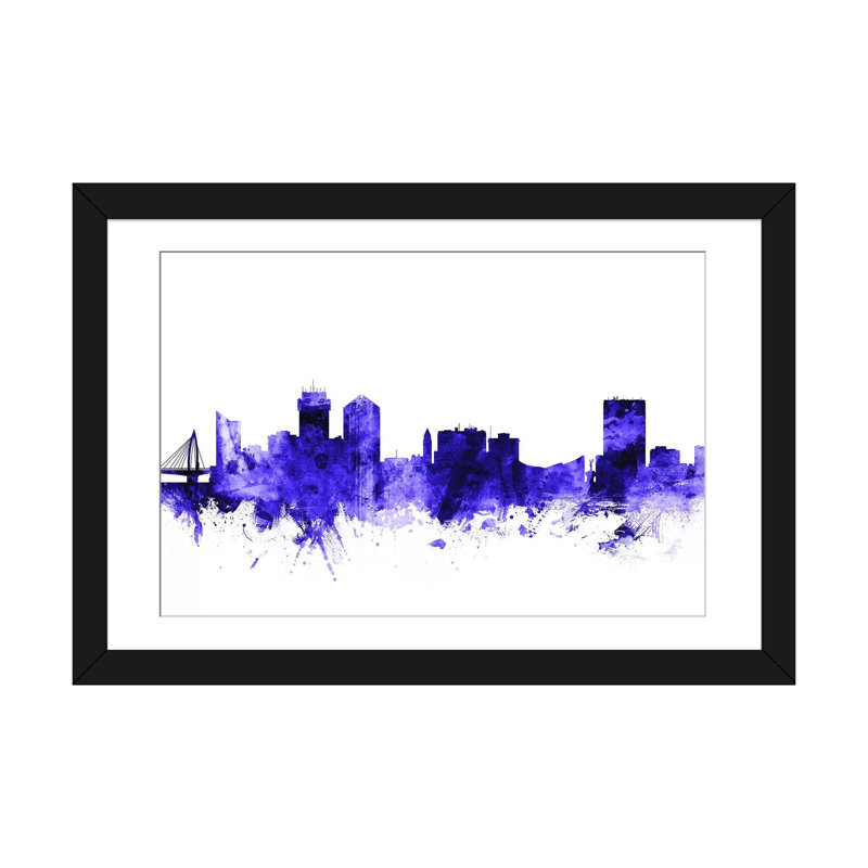 «Wichita, Kansas Skyline» par Michael Tompsett, impression sur toile tendue, H 16 po x l 24 po x P 1 po, Blanc