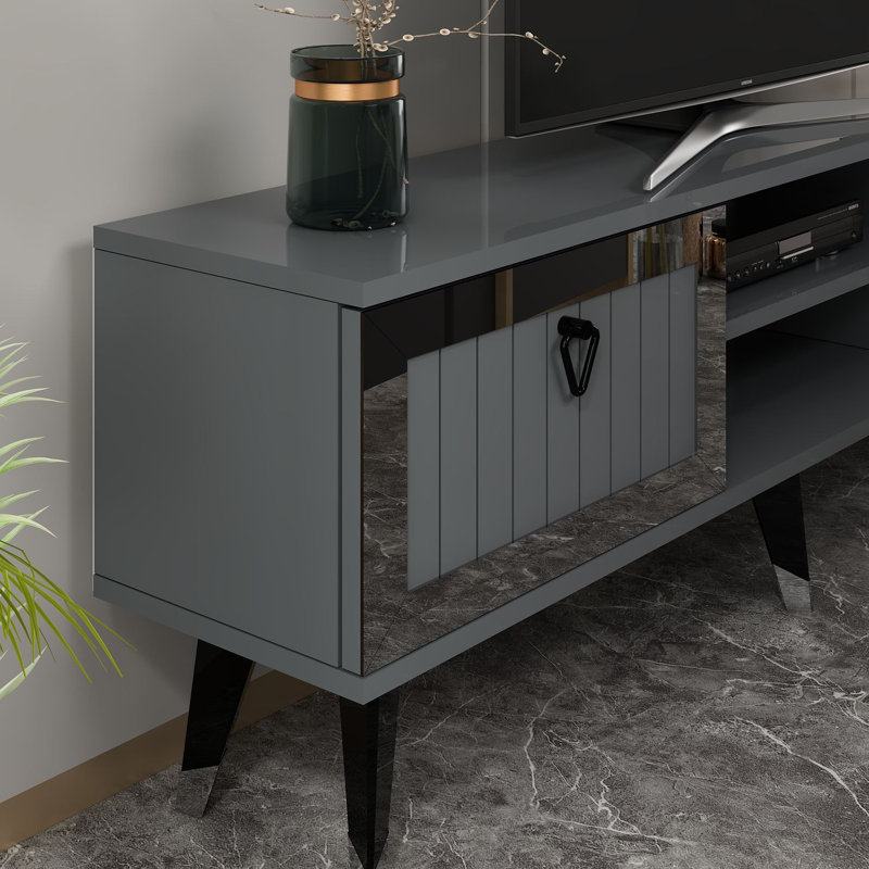 Olivia Unfinished TV Stand for TVs up to 60", Grey/Silver
