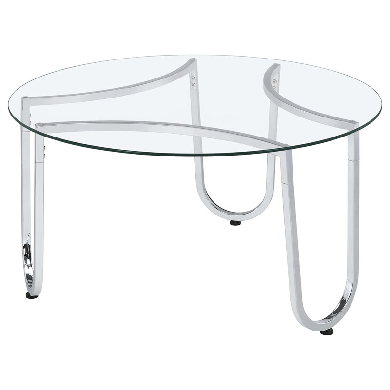 Dutton Chrome Round Glass Top Coffee Table