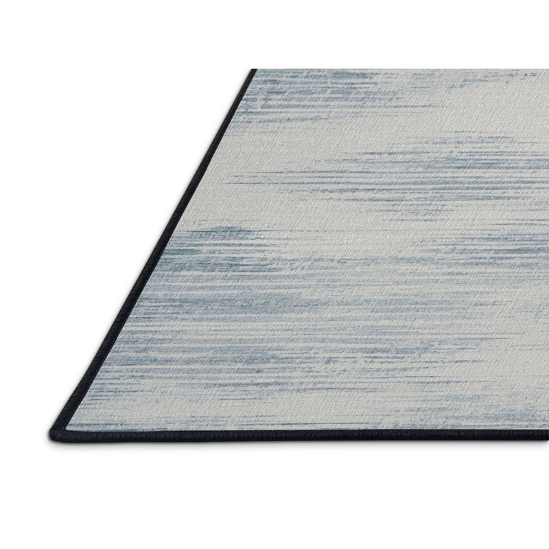 Machine Washable Abstract Gray Area Rug, Round 8'