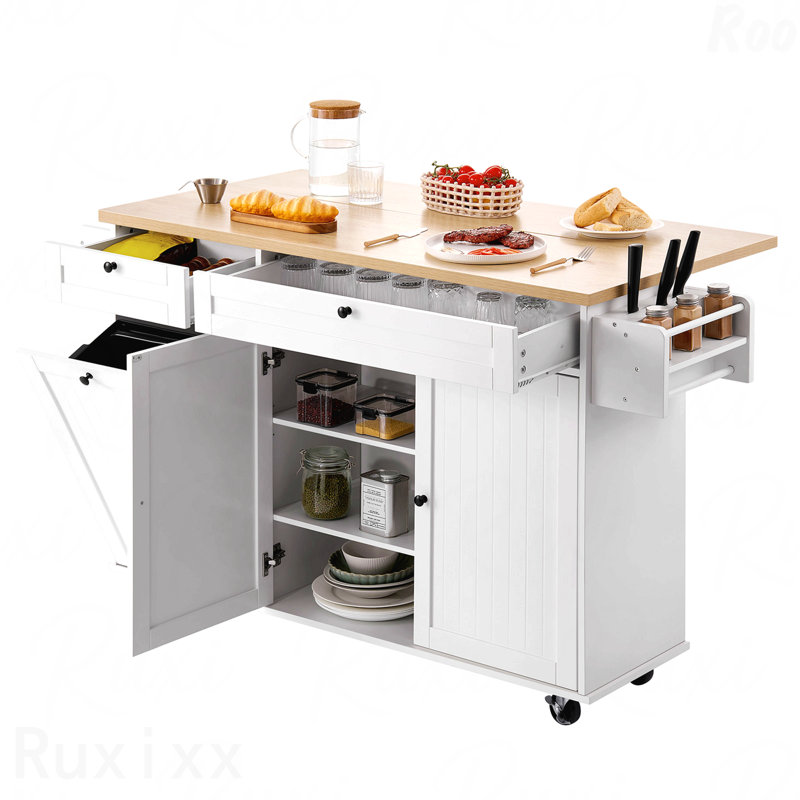Armoire de rangement sur chariot avec îlot de cuisine 60 po