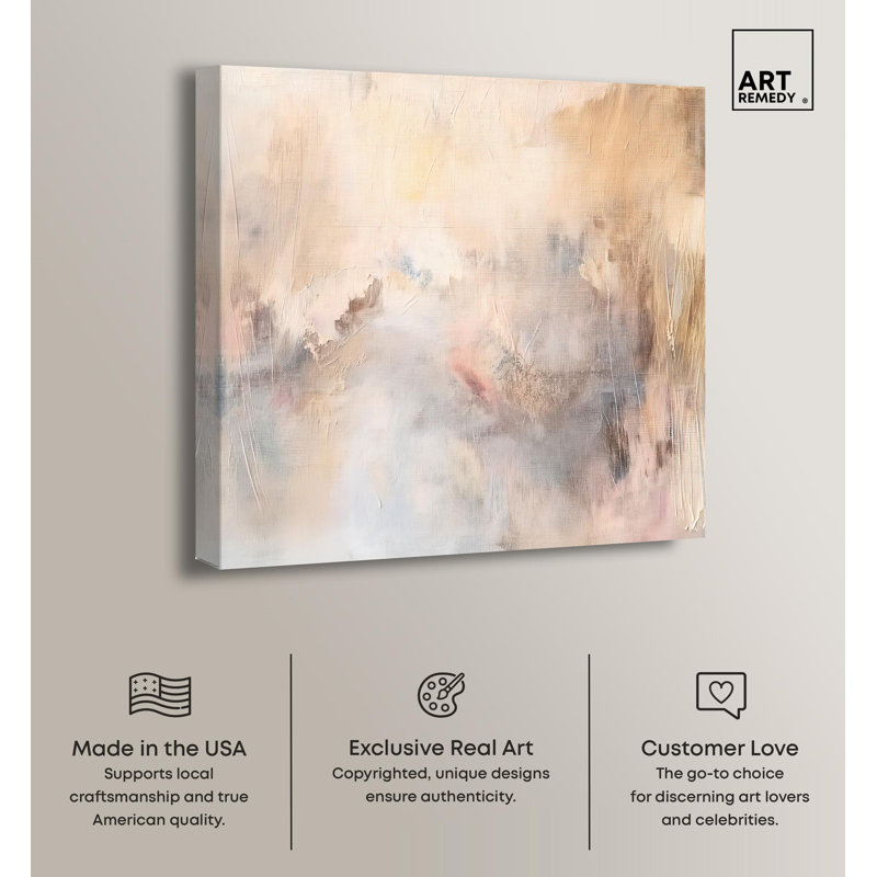 Smeared Codex II 16" x 16" Gallery Wrapped Canvas Abstract Art