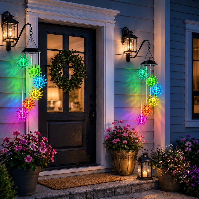 25'' Solar Powered Wind Chimes Color Changing Outdoor Waterproof for Christmas Decor Gift for Mom Grandma