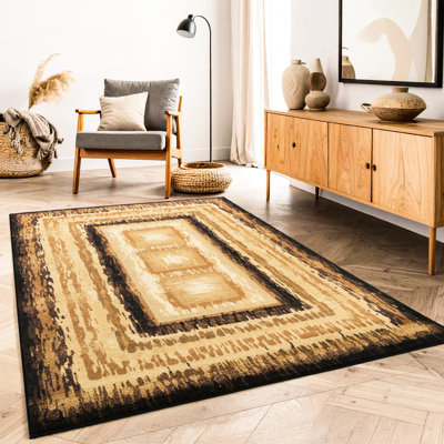 5 pi 3 po X 7 tapis multicolore abstrait, idéal pour la vie moderne et douillette, matériau en polypropylène.