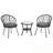Outdoor Leisure Set with 2 Rattan Single Chairs and Glass Round Table-808766054