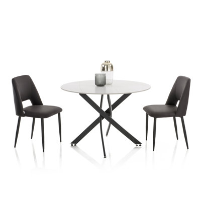 Merricks Round Metal Base Dining Table
