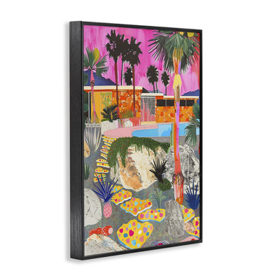 Modern Tropical Villa Collage Framed Giclee Art by Jess Stempel