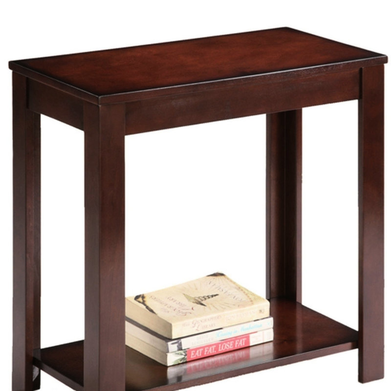 Table de bout de 24 po de hauteur en cerisier foncé, conception traditionnelle, prise de poids de 250 lb, combinaison de bois composite, table en bois, décoration de finition cerisier, avec, ensemble