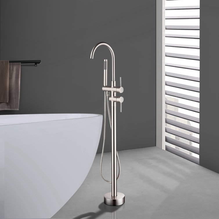 42-7/8 In. 1-Handle Freestanding Tub Faucet With Hand Shower Head