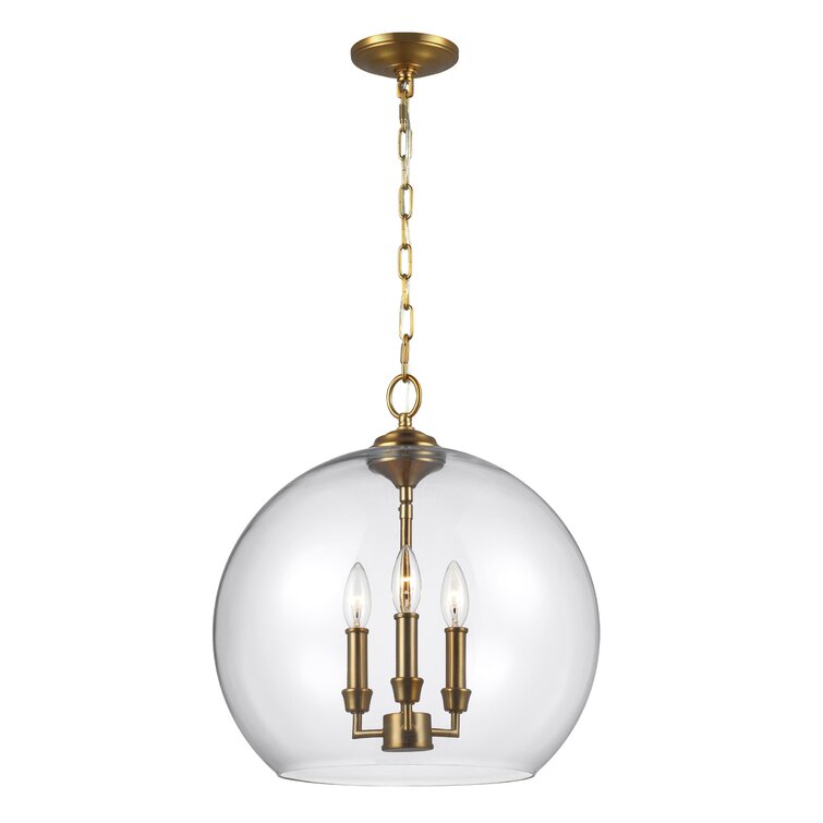 Darby Home Co Chilcott 3-Light Globe Pendant Finish: Burnished Brass