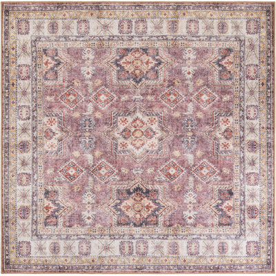None Huguenot Area Rug Antique Rose Pink Color