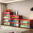 Led Red Shoe Container With Strip - Stores Up To 6 Sneakers, 19.09 In. Tall, American Design Lighted Cabinet In For Sneakers Precision Cut 1/4" Glass Doors, Pairs, Stackable, Powered Lights, 1-2-2144564150