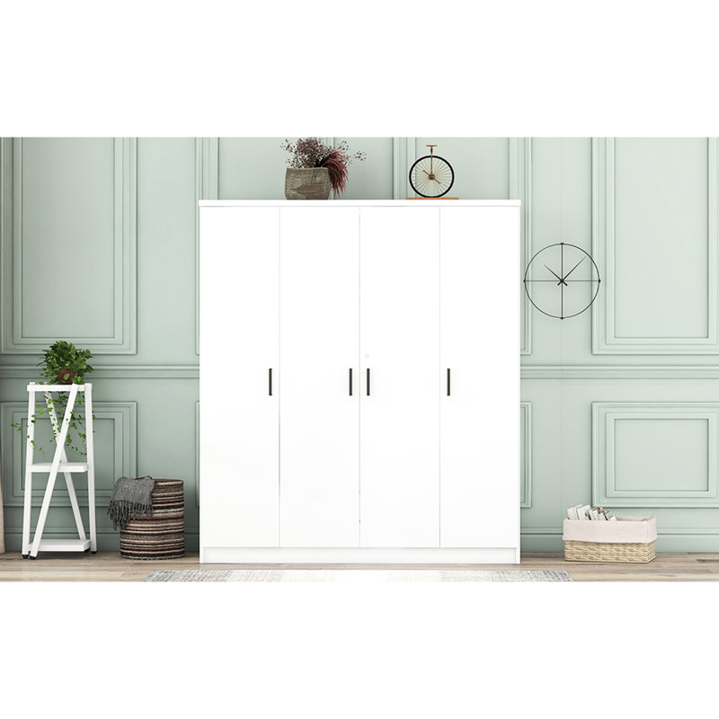 Armoire 4 portes blanche avec 1 tiroir