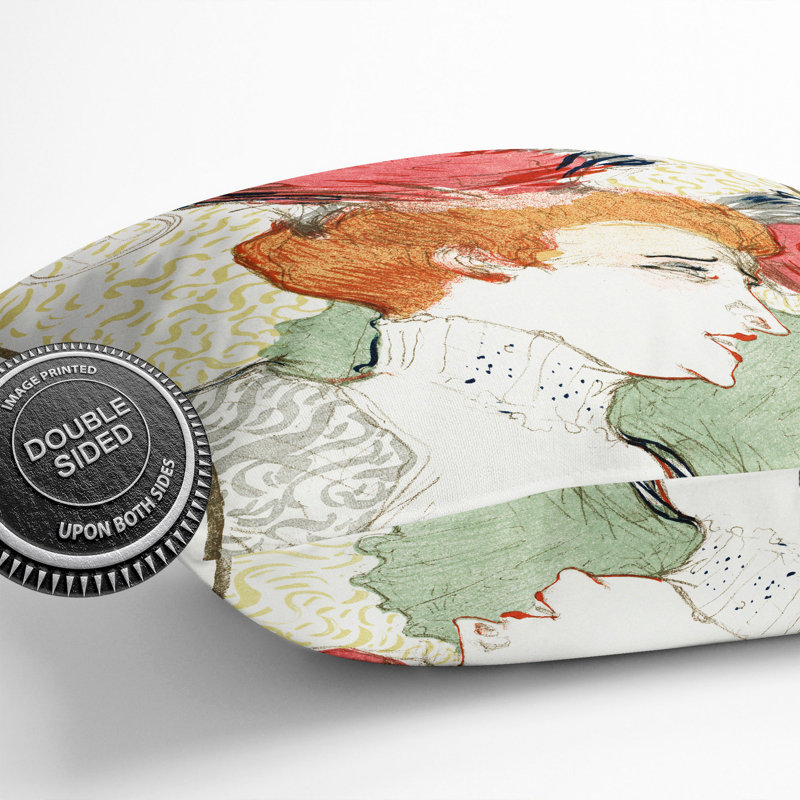 Bust Of Mademoiselle Lender Square Throw Cushion, 40cm H x 40cm W x 15cm D