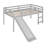 Loft Bed with Slide, Multifunctional Design, Twin-737673496