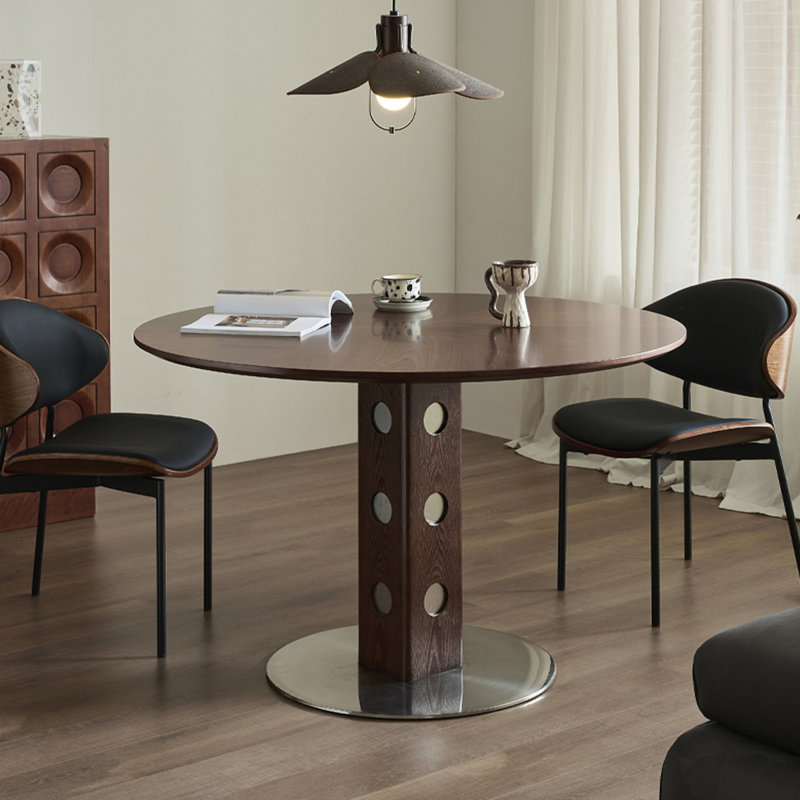 Table de salle à manger en bois de noyer noir, H 29,53 po x L 39,37 po x l 39,37 po