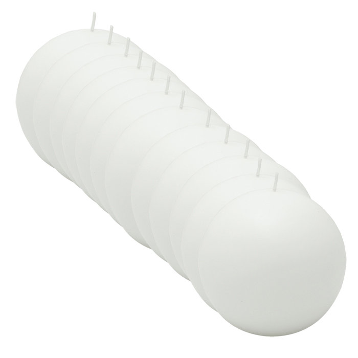 White 4-Inch Citronella Ball Candles, Set of 2
