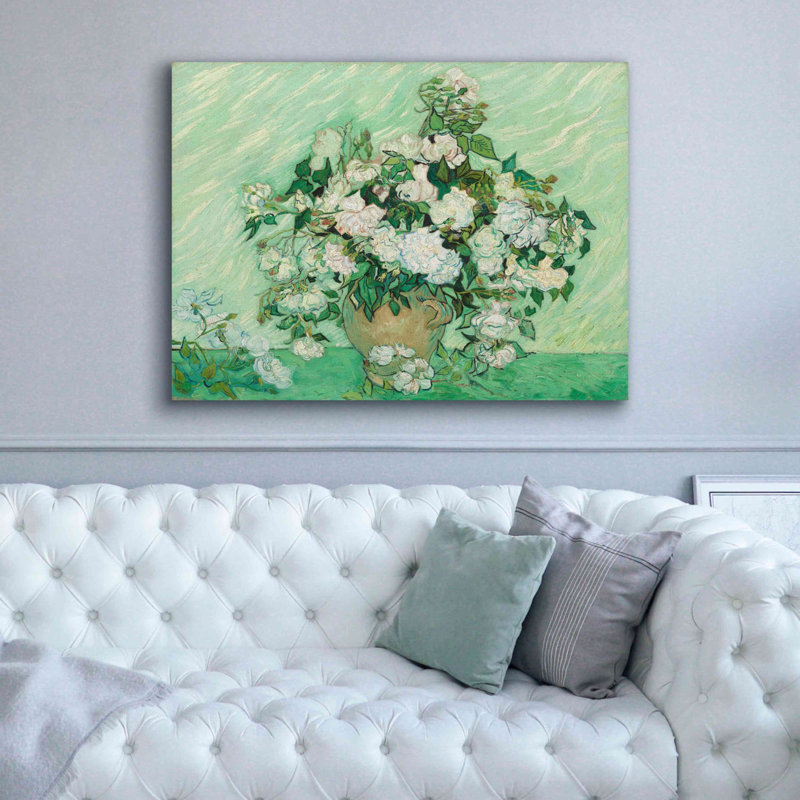 «Roses» par Vincent Van Gogh, estampe numérique sur toile, H 40 po x l 54 po x P 1,5 po