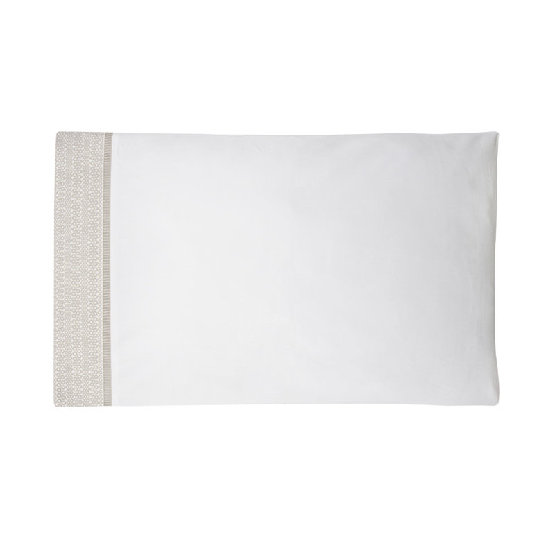 Windsor 100% Cotton Sateen Sheet Set, Queen, white-latte