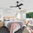 42" Black Ceiling Fan With Light Remote Control, Noiseless Reversible Dc Motor, 3 Wood Blades