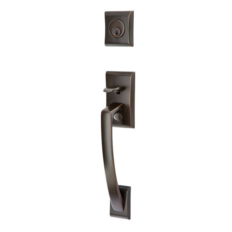 Emtek Ares Sectional Double Cylinder Tubular Entryset, Milano Lever, Oil Rubbed Bronze, Left Handed