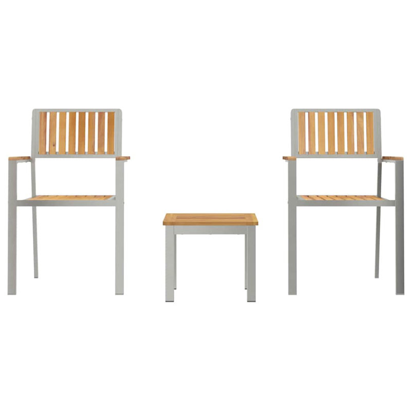2 - Person Solid Wood Patio Dining Set Rectangular Table