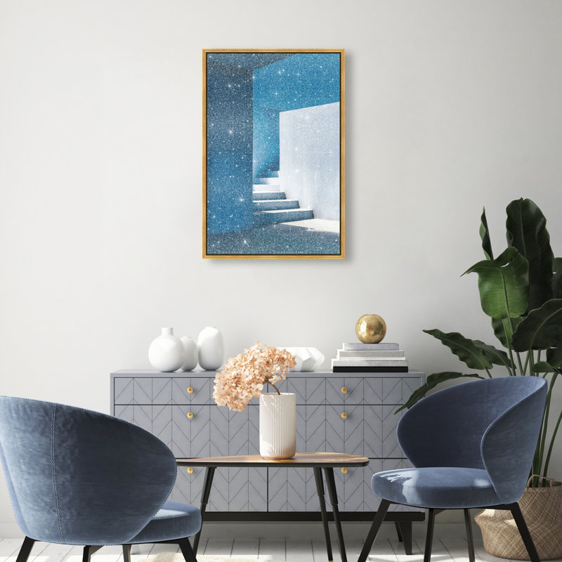 Deep Ocean Walls I Print by Oliver Gal, 31"H x 21"W, Gold Floater Frame