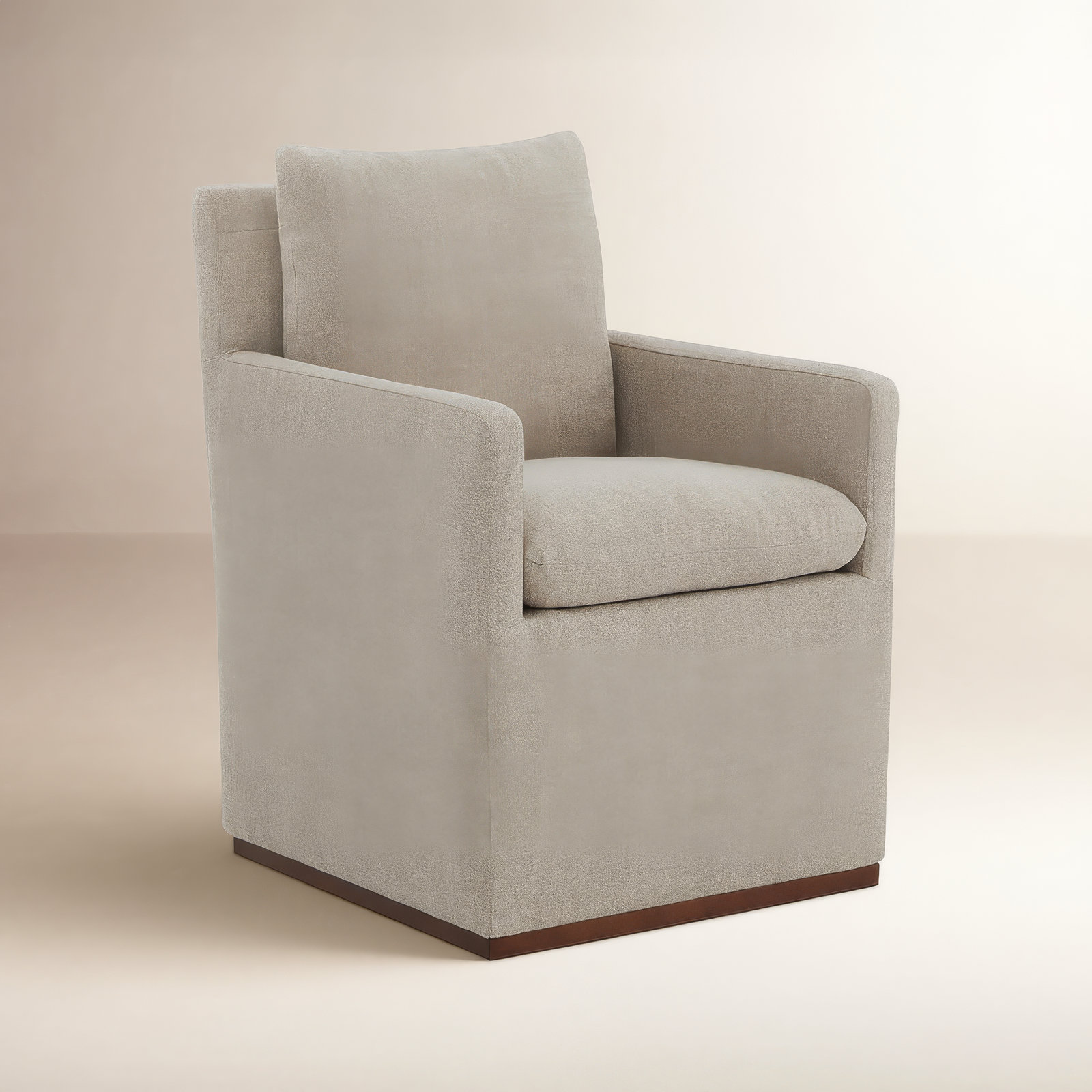 Bobbi Linen Dining Armchair, Effie Flax Performance Linen