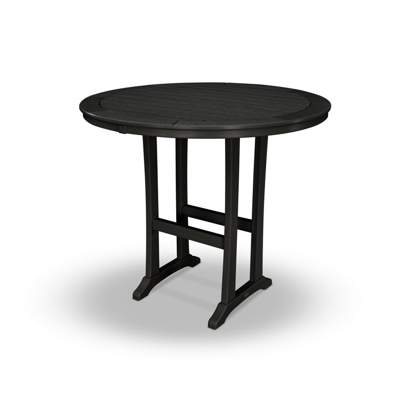 Table de bar Nautical Trestle, l 48 po x L 48 po x H 42 po, Noir