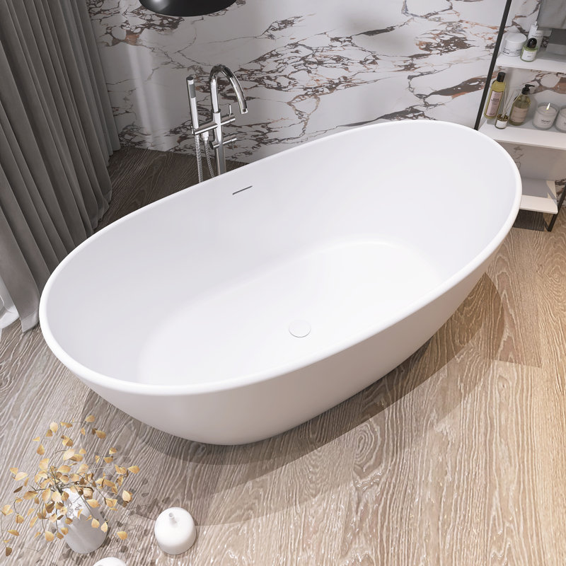 Baignoire autoportante 61 po, Blanc mat