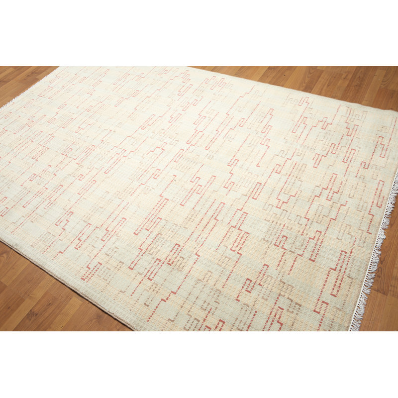 Tapis beige en laine/aqua Losada