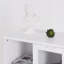Armoire peinte en panneau de fibres à densité moyenne avec portes et tiroir en verre, espace de rangement ouvert, blanc, chambre à coucher, salon