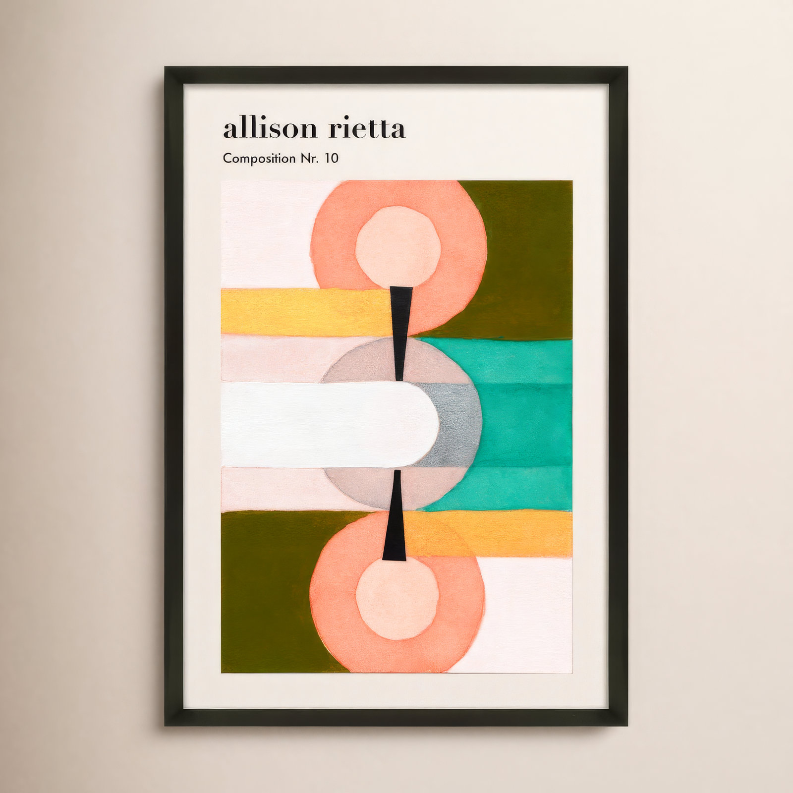 Composition Nr. 10 by Allison Rietta, Black Framed, 30" H x 21" W x 1.25" D