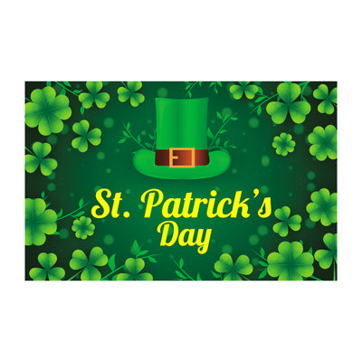St Patrick's Day Flags Double Printed Banner Shamrocks Hat Coins Luck Green Yard Sign Trefoil Poster Photo Irish Holiday Decorations
