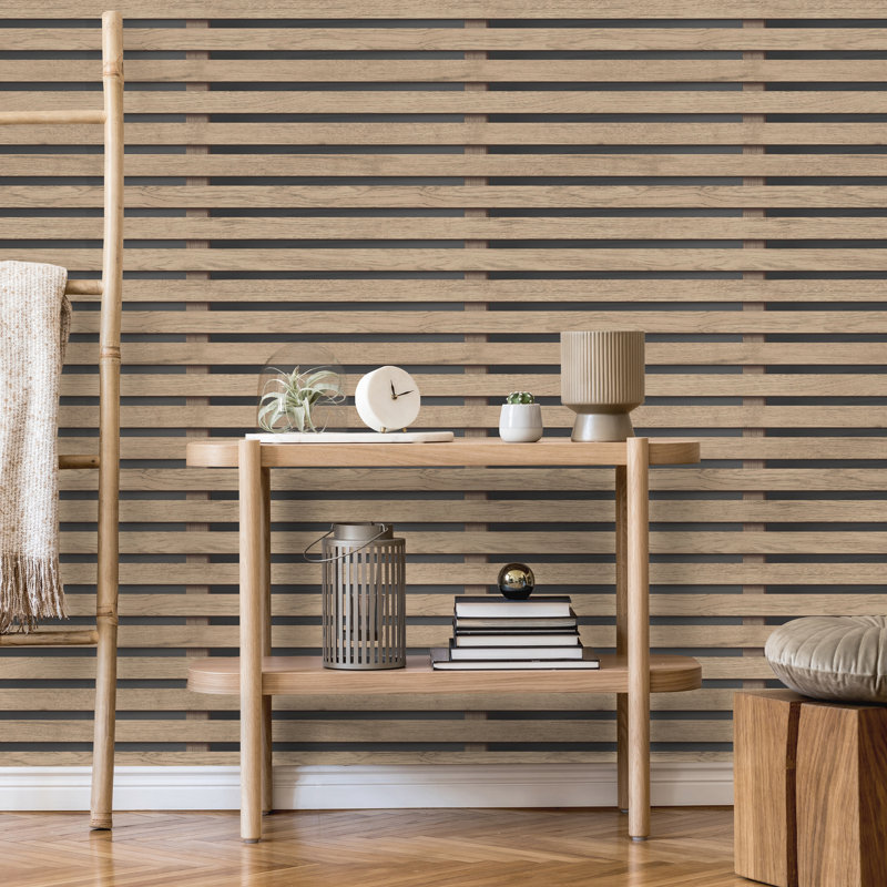 Wood Slats Wallpaper, Natural