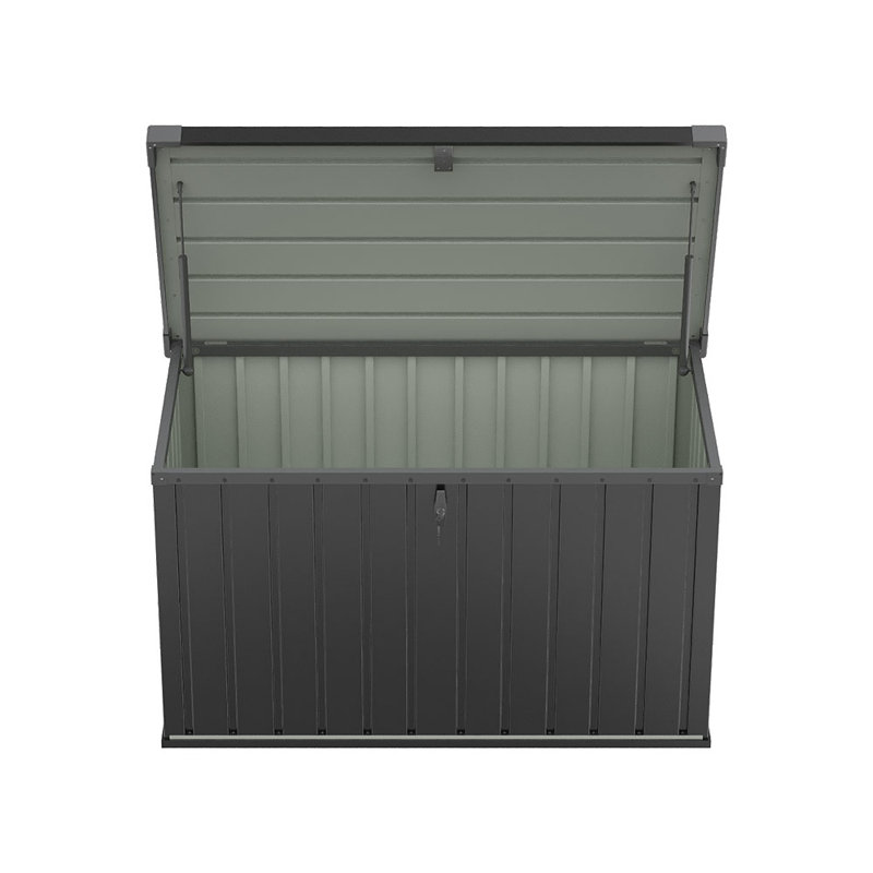 Living And Home 123.5cm W Steel Deck Box in Black