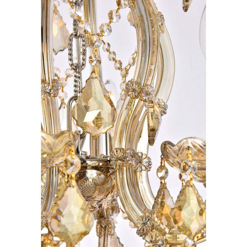 Stockard 28 - Light Chandelier, Royal Cut, Golden Teak (Smoky), Gold