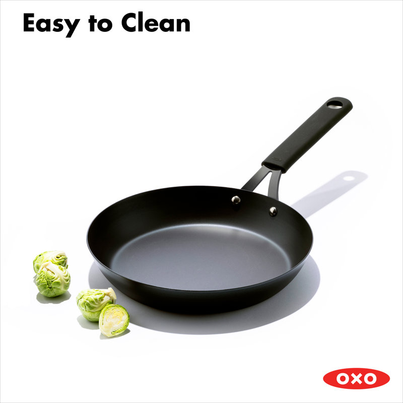 OXO Obsidian Pre-Seasoed Carbon Steel 10" Open Frypan, 10" W