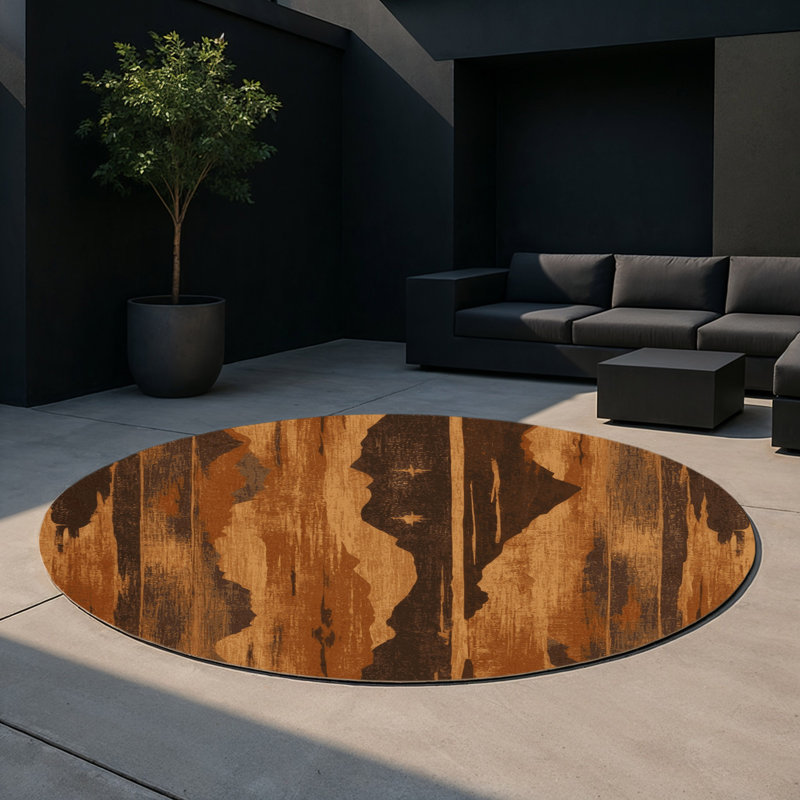 Tapis intérieur et extérieur Lunar Rise, Rond 5 pi