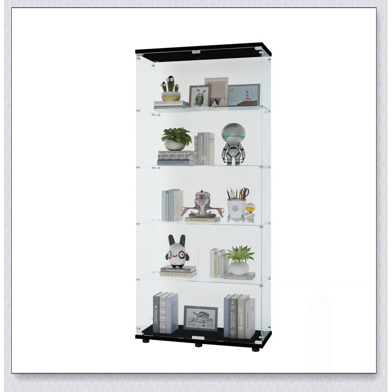 Vitrine à deux portes en verre avec 5 tablettes, parfaite pour mettre en valeur les objets de collection et organiser les essentiels