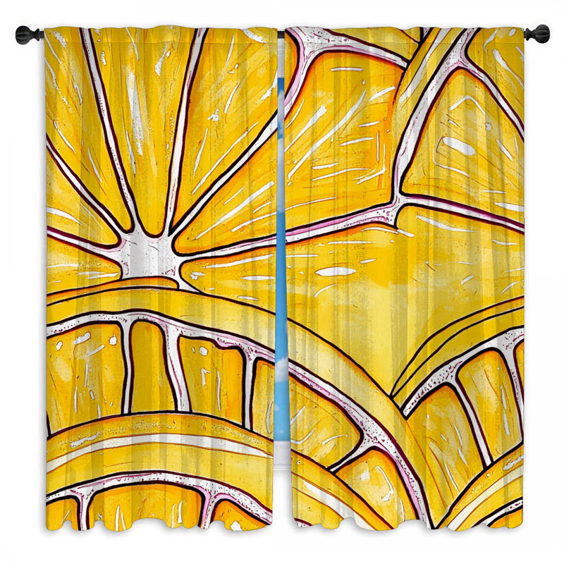 Rideaux de fenêtre citron et obscurcissement de fruits - 2 panneaux, 40in x 50in - 2 panels, Obscurcissement de chambre
