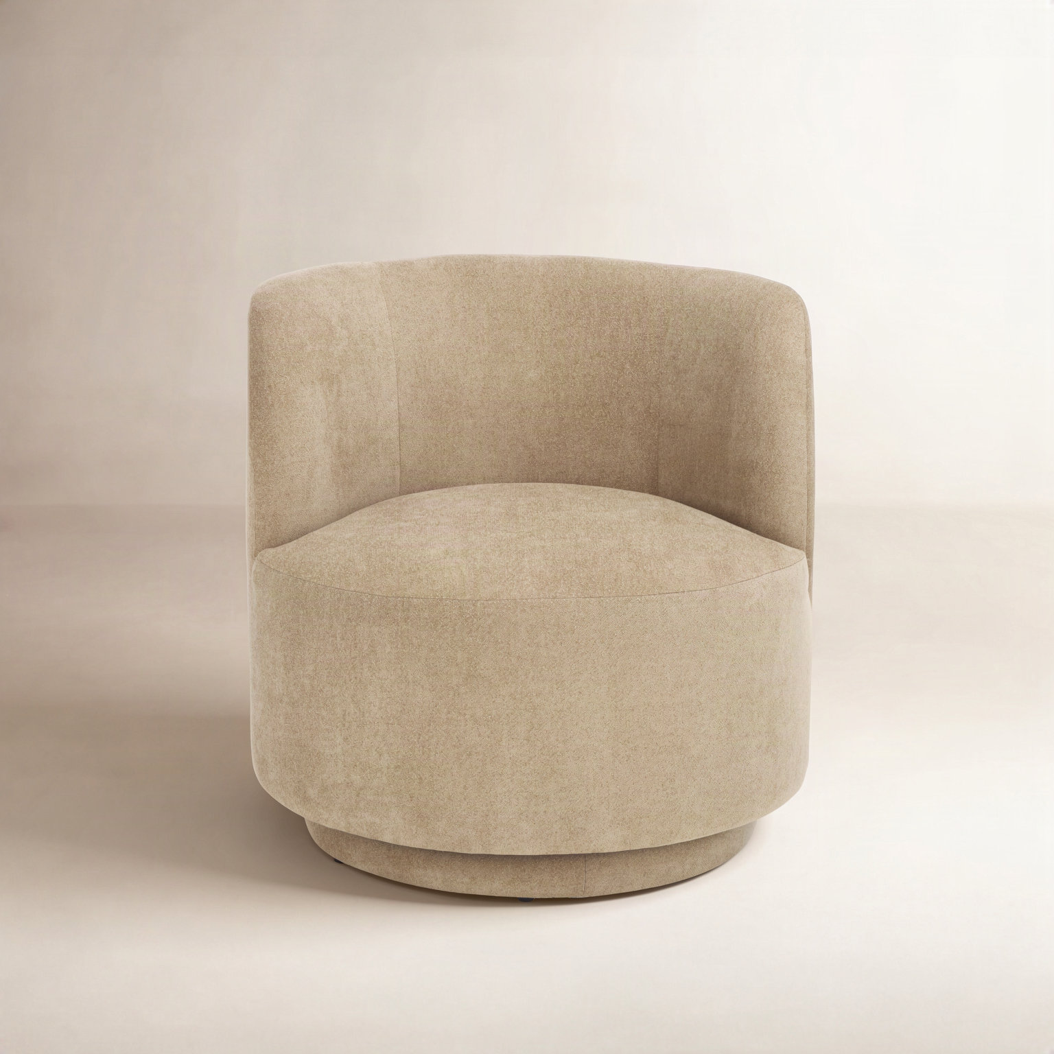 Linen Swivel Club Chair, Tan Linen