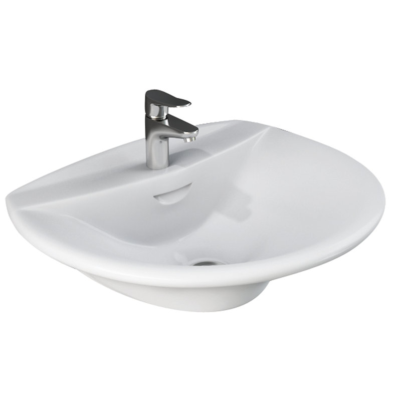 Lavabo de salle de bain mural en porcelaine vitreuse 20 "avec trop-plein Venice Venice, Simple