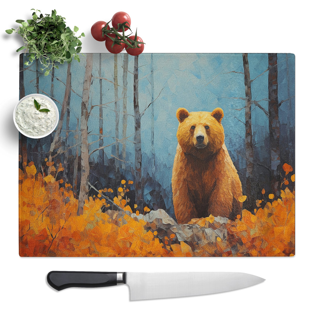 Bear Contemporary  Glass Chopping Board
