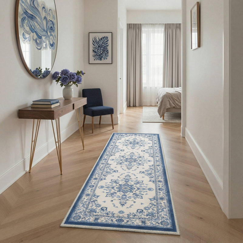 Tapis d'intérieur lavable à la machine Flory, Tapis de couloir 2 pi 3 po x 6 pi