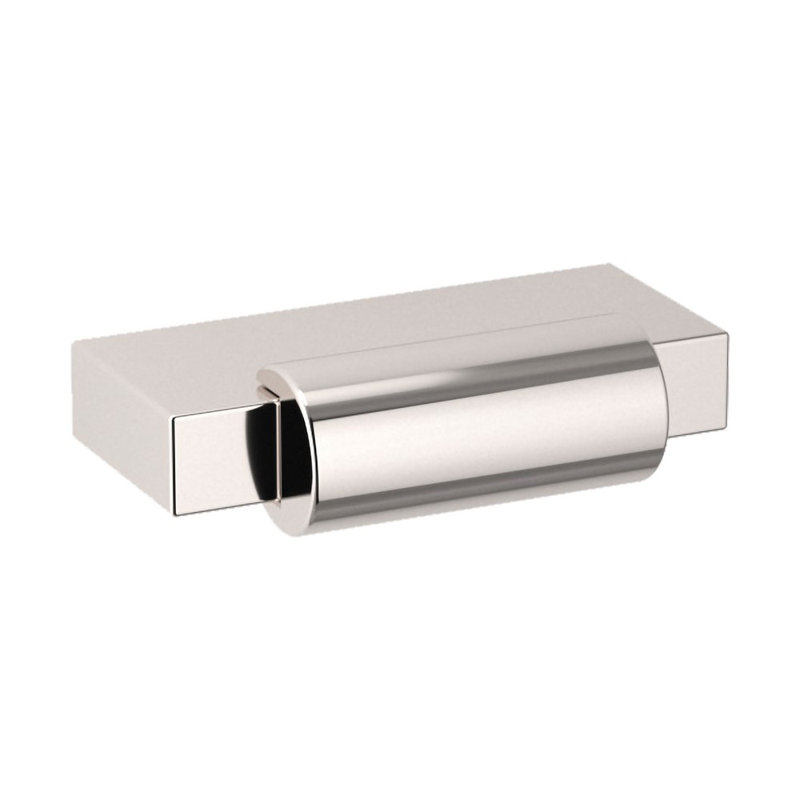 Modern Rectangular Polished Nickel Knob with Mounting Hardware