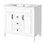 Meuble-lavabo moderne 36 po avec 2 tiroirs et portes à fermeture douce-129907895