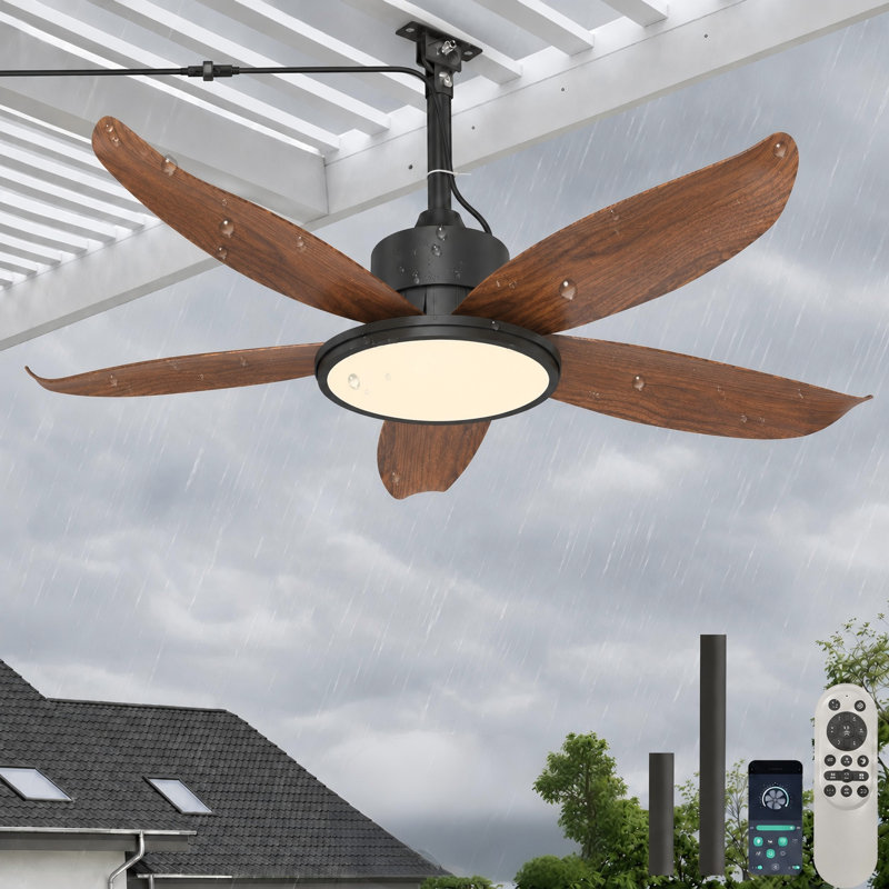 Ventilateur de plafond 42 pouces à 5 pales avec lumière DEL et télécommande