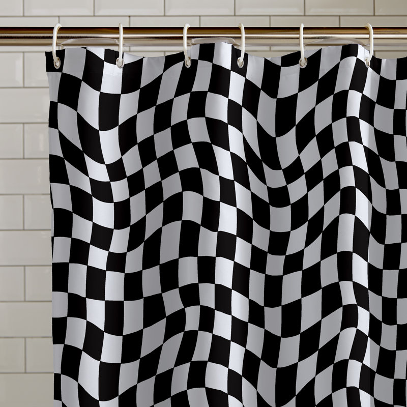 Checkerboard Shower Curtain Panel